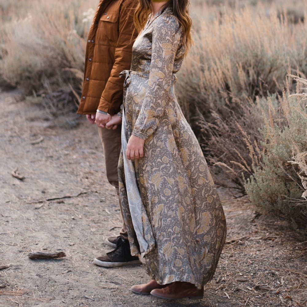 Christy Dawn Paisley Silk Wrap Dress - M